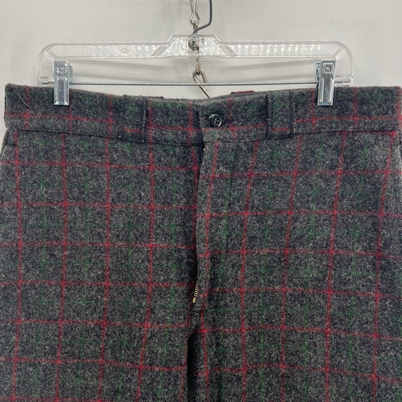 VINTAGE JOHNSON WOOLEN GRAY STRIPED HEAVY WOOL PANTS Sz 37 X 31.5 Thick - Picture 2 of 14